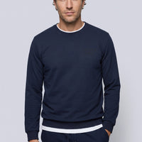 İndigo Bisiklet Yaka Regular Fit Baskılı Pamuklu Sweatshirt