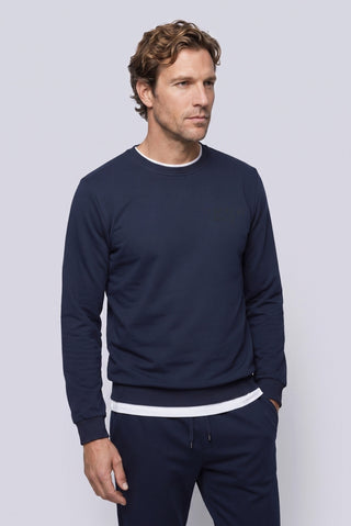  İndigo Bisiklet Yaka Regular Fit Baskılı Pamuklu Sweatshirt