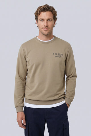  Orta Vizon Bisiklet Yaka Regular Fit Baskılı Pamuklu Sweatshirt