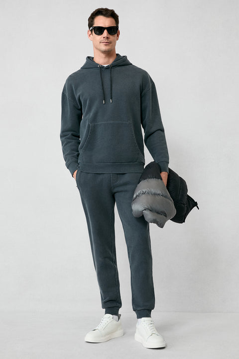 Medium Anthracite Hooded Oversize Extra Relaxed Fit Cotton Sweatshirt
