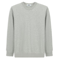 Light Grey Crew Neck Regular Fit Cotton Knit Sweater