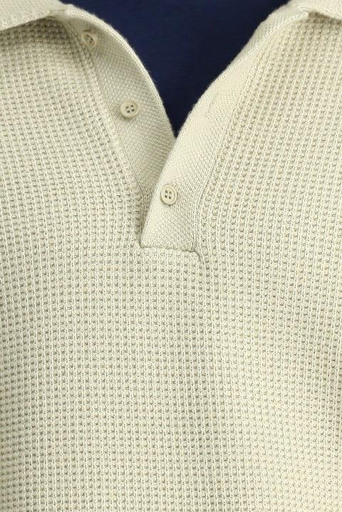 Stone Collar Oversize Extra Relaxed Fit Patterned Knit Sweater