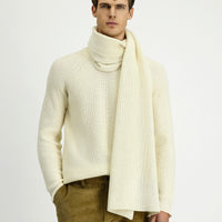 Off-white crew neck regular fit wool knit sweater