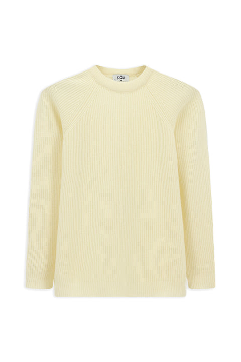 Off-white crew neck regular fit wool knit sweater