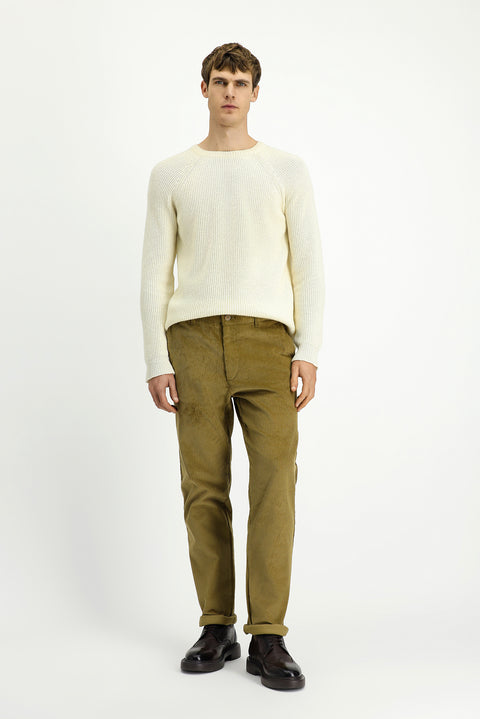Off-white crew neck regular fit wool knit sweater