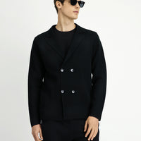 Black Wool Wrap Cardigan