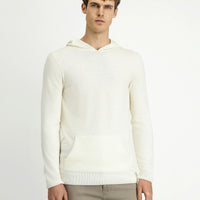 Off-white Hooded Regular Fit Wool Knit Sweater