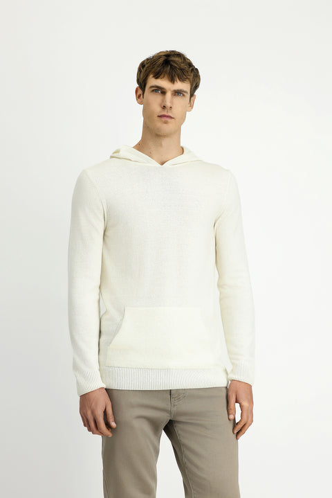 Off-white Hooded Regular Fit Wool Knit Sweater