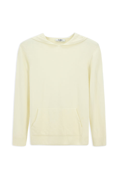 Off-white Hooded Regular Fit Wool Knit Sweater