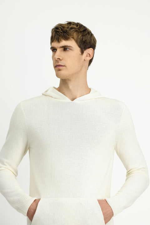 Off-white Hooded Regular Fit Wool Knit Sweater