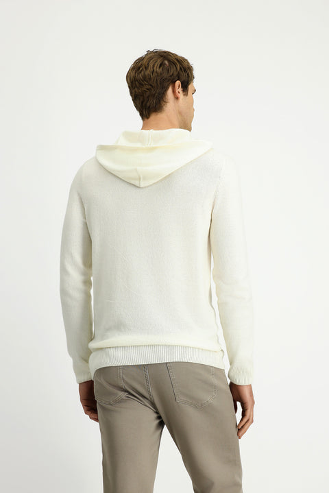 Off-white Hooded Regular Fit Wool Knit Sweater