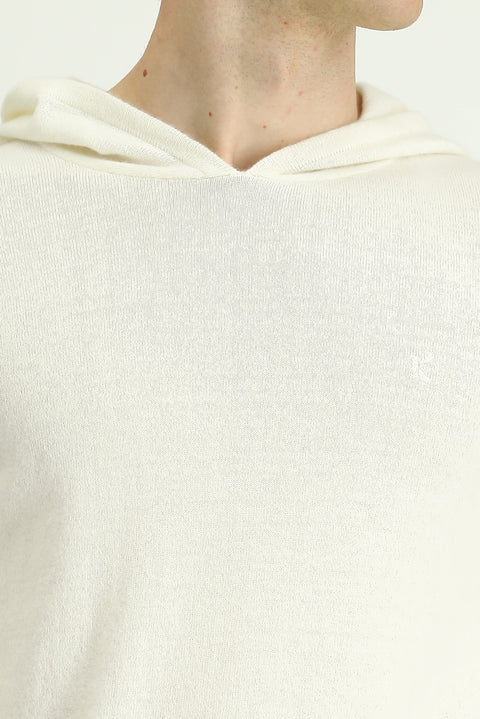 Off-white Hooded Regular Fit Wool Knit Sweater