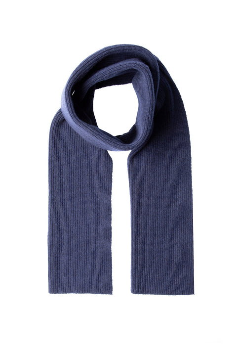 Dark Navy Wool Scarf & Beanie Set