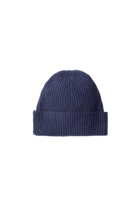 Dark Navy Wool Scarf & Beanie Set