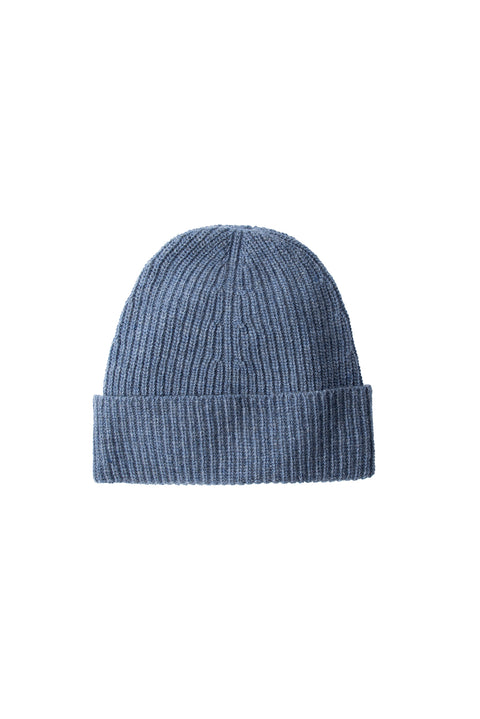 Aviator Blue Melange Wool Scarf & Beanie Set