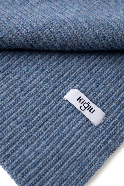 Aviator Blue Melange Wool Scarf & Beanie Set