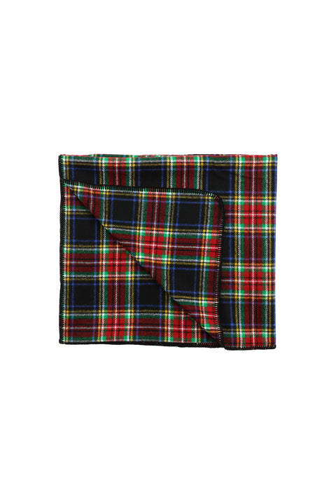 Dark Red Knitted Plaid TV Blanket