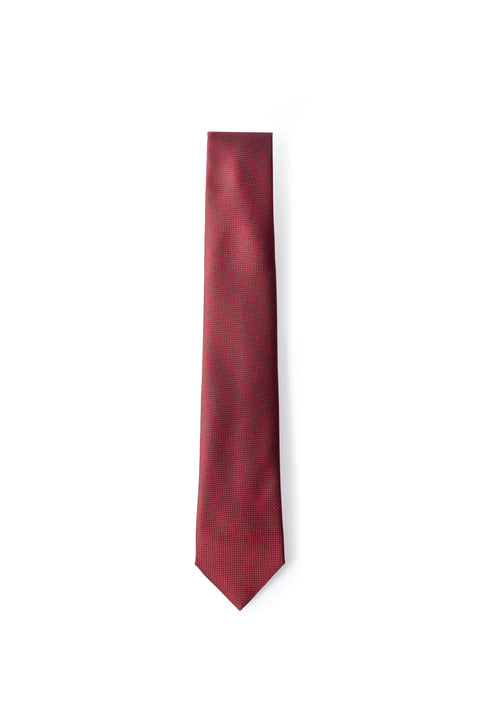 Dark Burgundy 3-Piece Patterned Tie, Pocket Square & Cufflinks Set in Gift Box