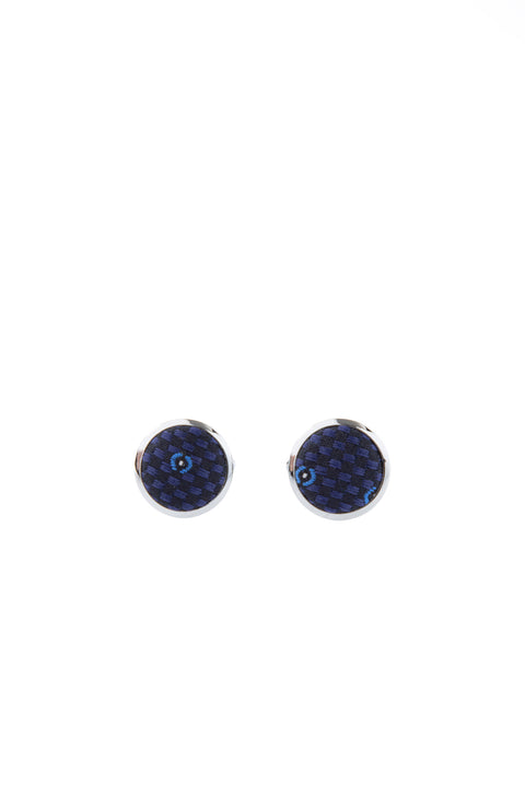 Dark Navy Blue 3-Piece Patterned Tie, Pocket Square & Cufflinks Set in Gift Box