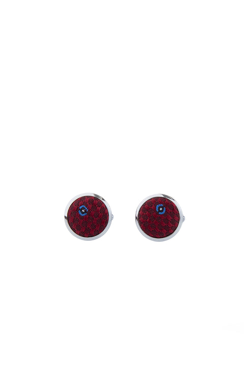 Dark Burgundy 3-Piece Patterned Tie, Pocket Square & Cufflinks Set in Gift Box