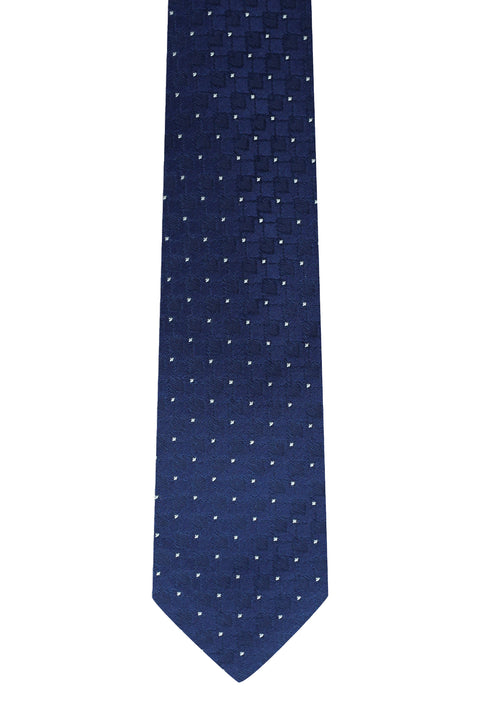 Medium Navy Patterned Tie