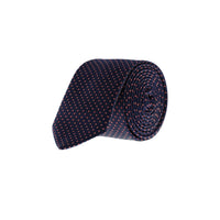Medium Navy Patterned Tie