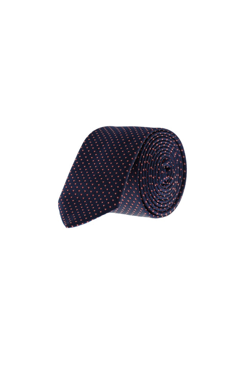 Medium Navy Patterned Tie