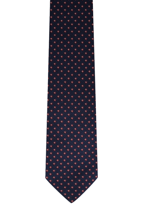 Medium Navy Patterned Tie
