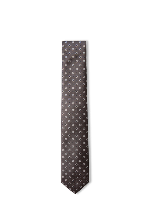 Medium Grey Patterned Tie