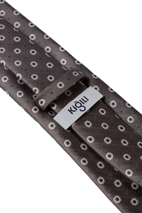 Medium Grey Patterned Tie