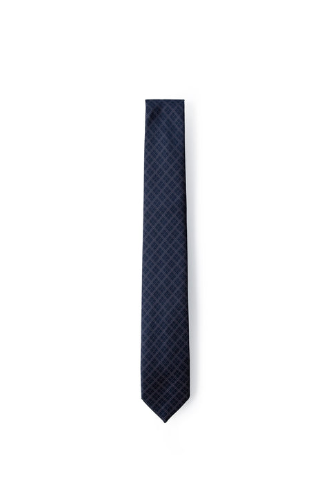 Medium Navy Patterned Tie