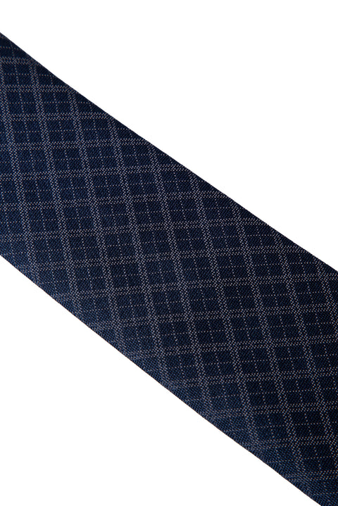 Medium Navy Patterned Tie
