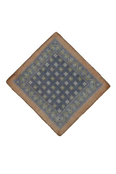 Dark Navy Patterned Handkerchief