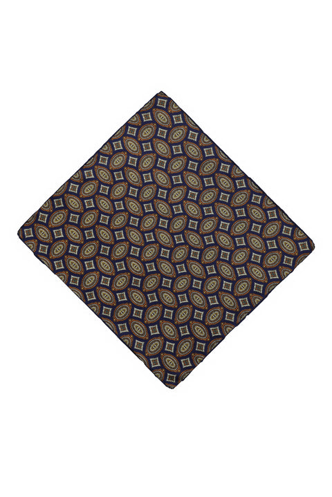 Dark Navy Patterned Handkerchief