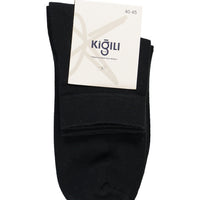 Black 2-Pack Plain Cotton Blend Ankle Socks