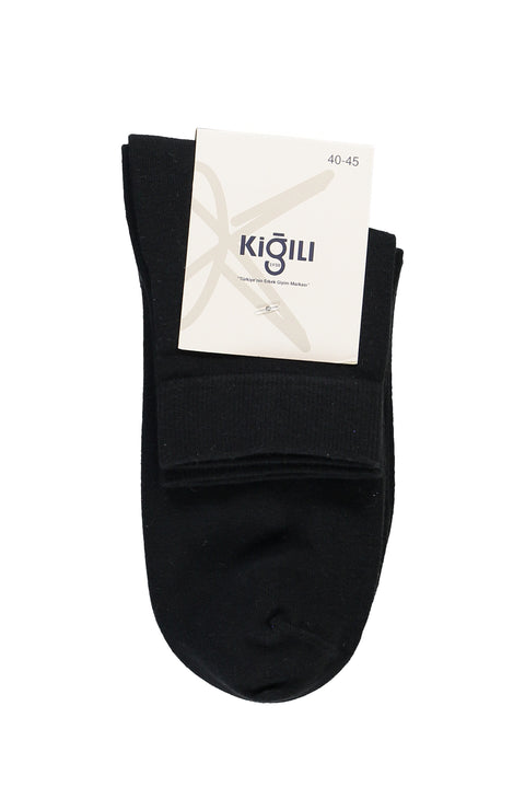 Black 2-Pack Plain Cotton Blend Ankle Socks