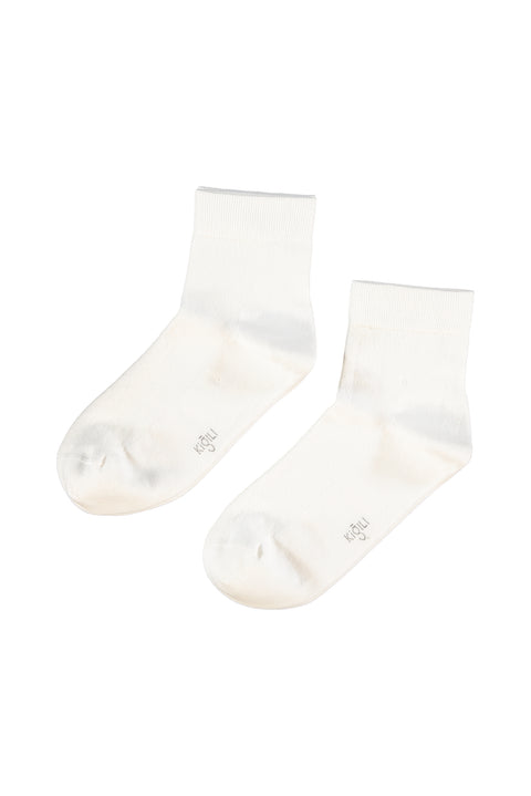 White 2-Pack Plain Cotton Blend Ankle Socks