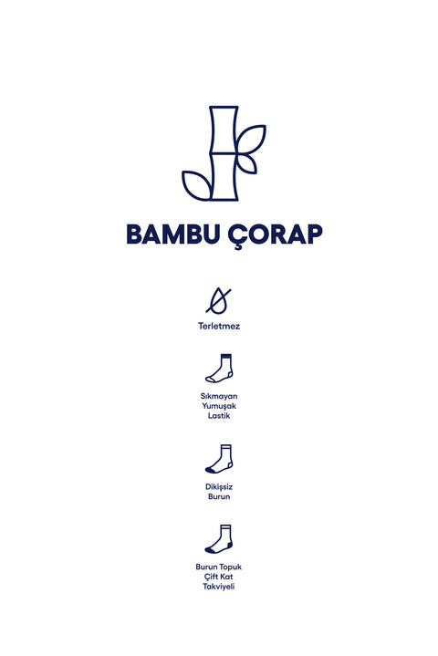 Siyah - Lacivert - Gri 3'lü Bambu Karışımlı Düz Çorap Hediye Kutulu Set