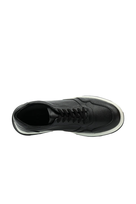 Siyah Spor Günlük Sneaker Deri Ayakkabı