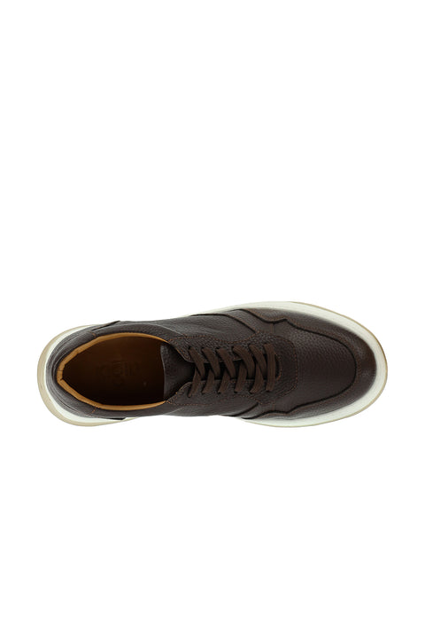 Dark Brown Sport Casual Sneaker Leather Shoes