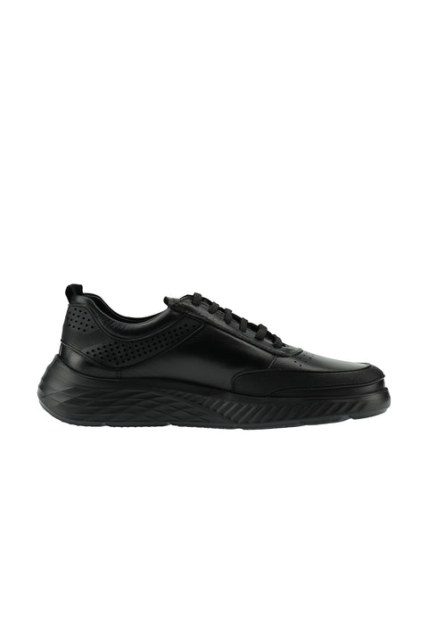 Siyah Spor Günlük Sneaker Deri Ayakkabı
