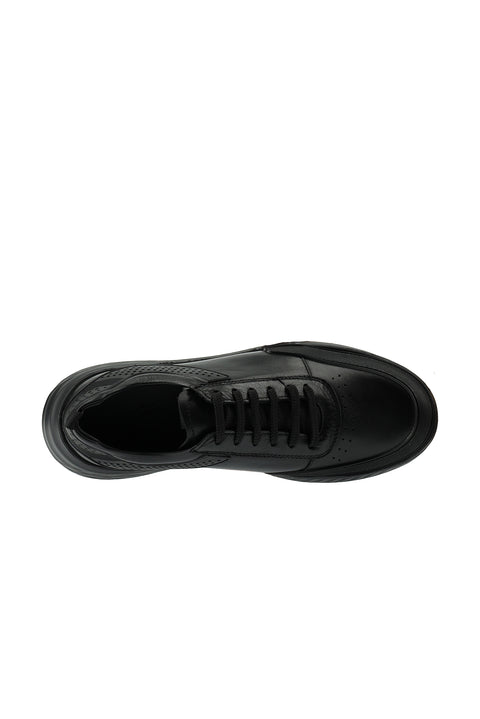 Siyah Spor Günlük Sneaker Deri Ayakkabı