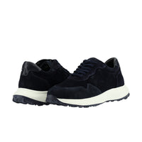 Dark Navy Suede Leather Casual Sneaker Shoes