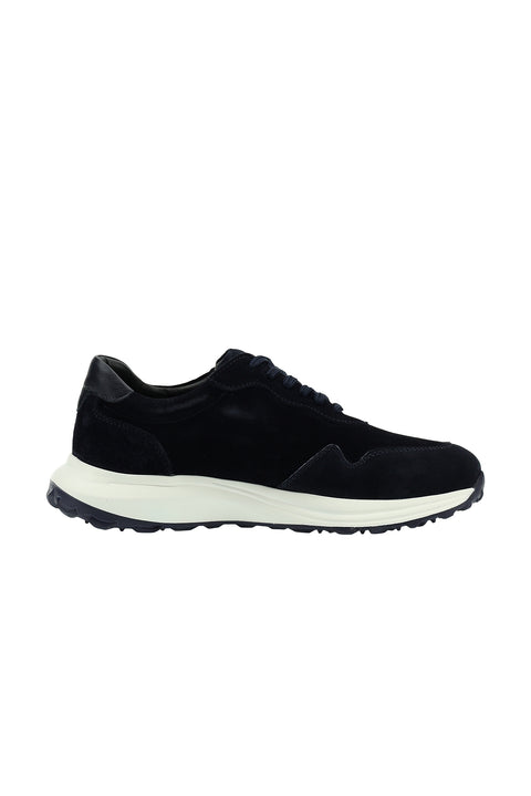 Dark Navy Suede Leather Casual Sneaker Shoes