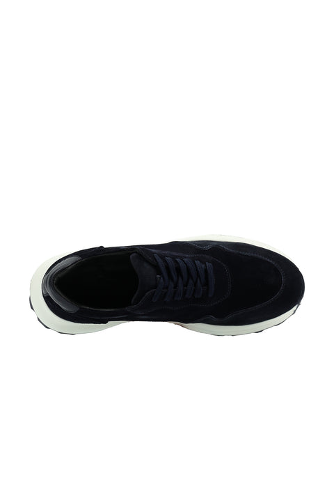 Dark Navy Suede Leather Casual Sneaker Shoes