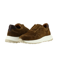 Medium Brown Suede Leather Casual Sneaker Shoes