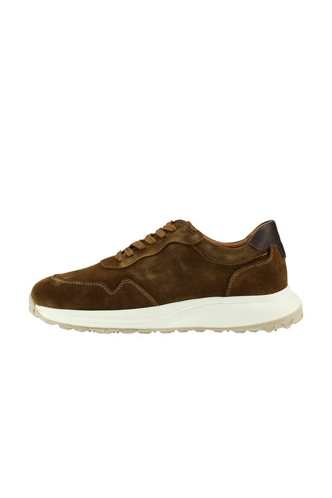 Medium Brown Suede Leather Casual Sneaker Shoes