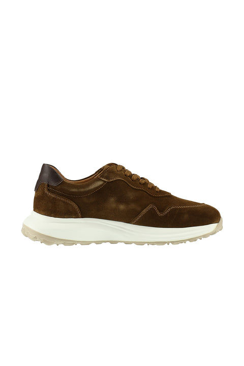 Medium Brown Suede Leather Casual Sneaker Shoes