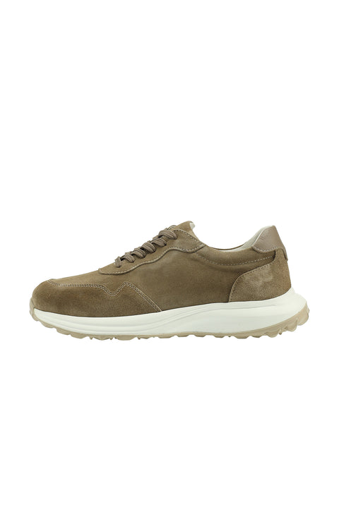 Açık Bej Süet Deri Günlük Sneaker Ayakkabı