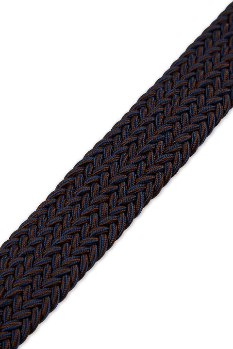 Dark Navy Leather Braided Belt